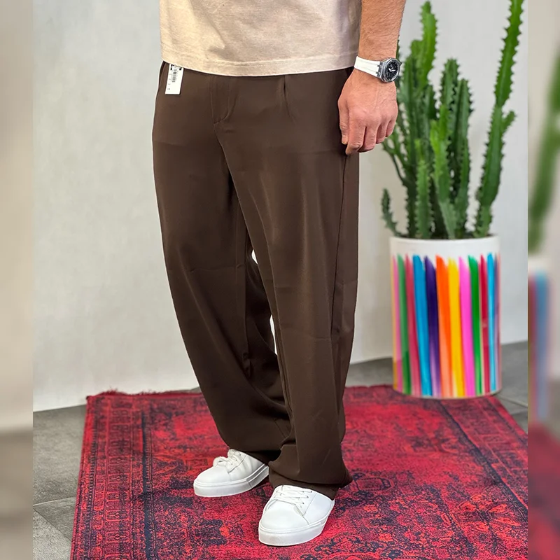 شلوار بگ پارچه‌ای لخت