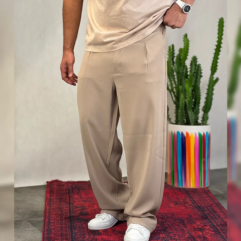 شلوار بگ پارچه‌ای لخت